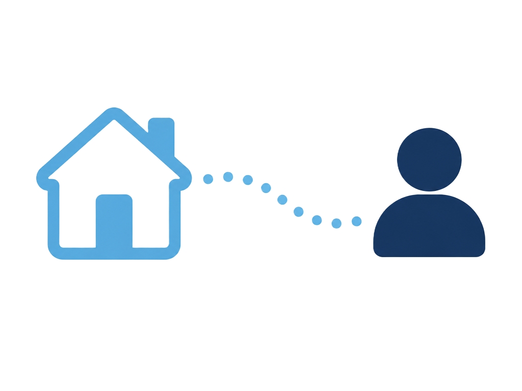 A household connected to a household worker